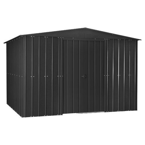 lotus 10x7 apex metal shed - anthracite grey solid