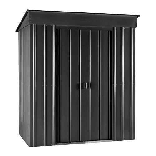 Lotus 5x3 Pent Metal Shed - Anthracite Grey Solid