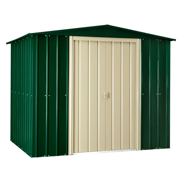 Lotus 8x10 Apex Metal Shed Heritage Green Cream Andovergardenbuildings Co Uk